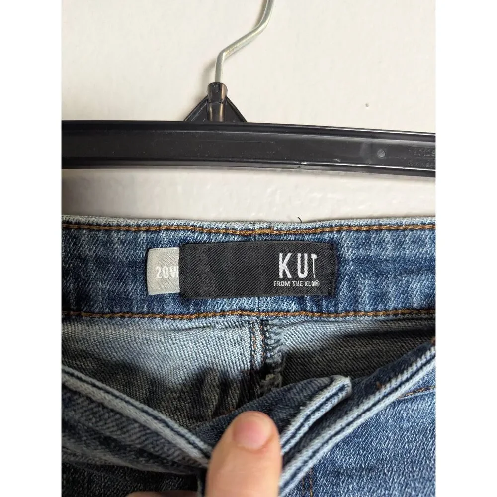 Kut from the Kloth Reese Ankle straight raw edge jeans womens 20W